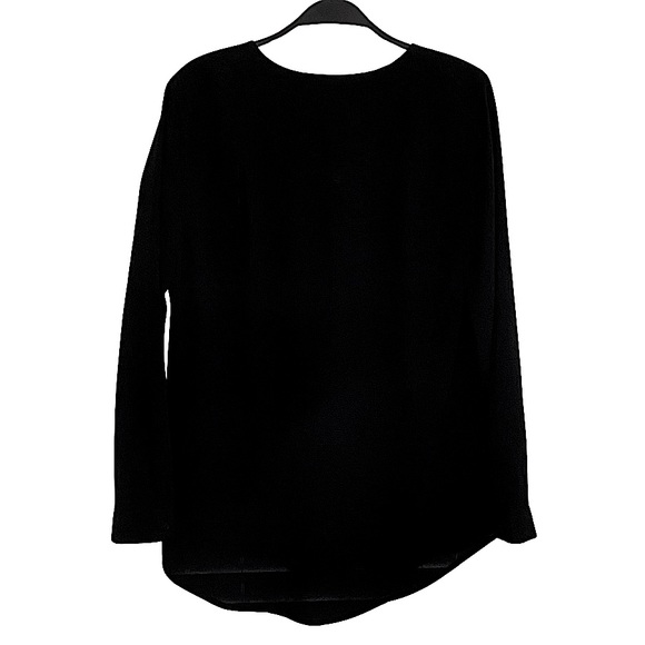NINE WEST Tunic Top V-Neck Pullover Style in Black Oversized S fits like Medium - Picture 3 of 8